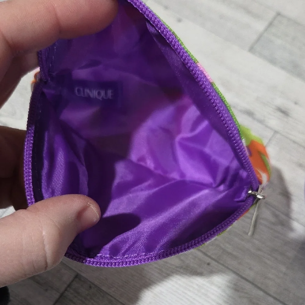Clinique Purple and Orange Cosmetic Bag Set